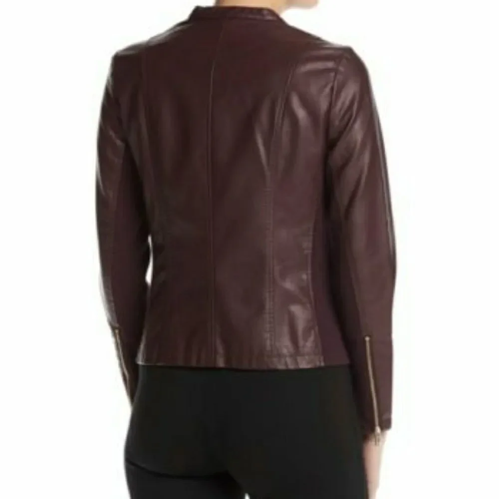 🎉HP🎉 Calvin Klein Faux Leather Moto - Picture 2 of 7